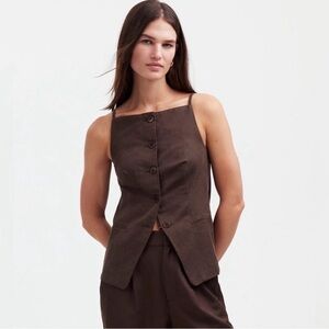 Madewell Square neck button down vest size 8